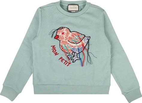 mon petit gucci sweater|Gucci Embroidered Mon Petit Crewneck Sweatshirt 'Blue' .